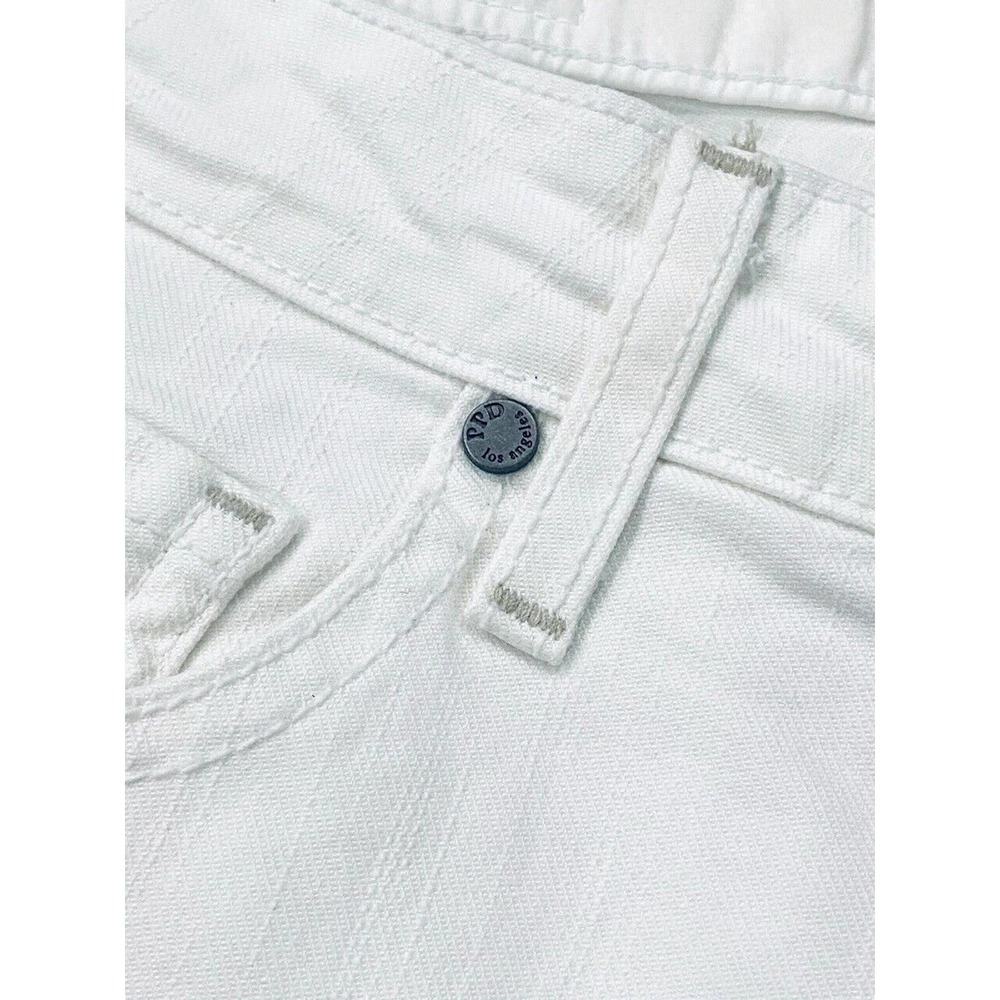 Paige Men's JRG Straight Leg Relaxed Fit Stretch Premium Denim Jeans in White - Picture 6 of 8